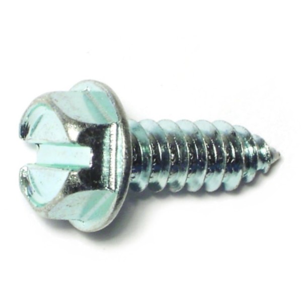 Midwest Fastener Sheet Metal Screw, #14 x 3/4 in, Zinc Plated Steel Hex Head Slotted Drive, 10 PK 31427